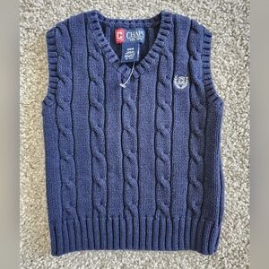 Chaps Navy Cable-Knit V-Neck Sweater Vest